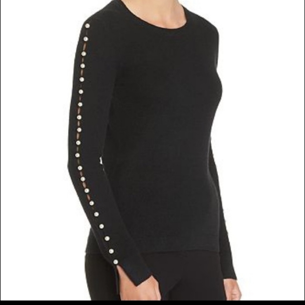 Black Cashmere Pearl sweater
